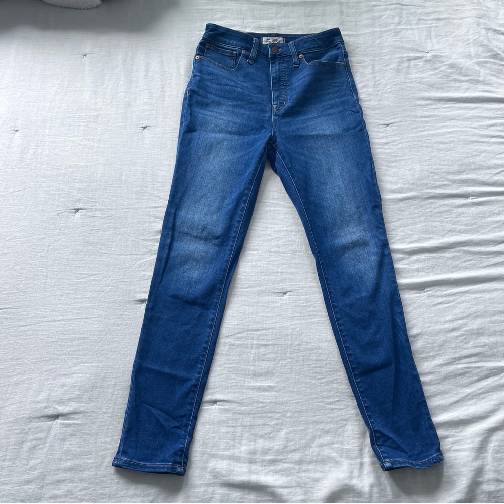 Madewell Blue Skinny Jeans with Faded Details